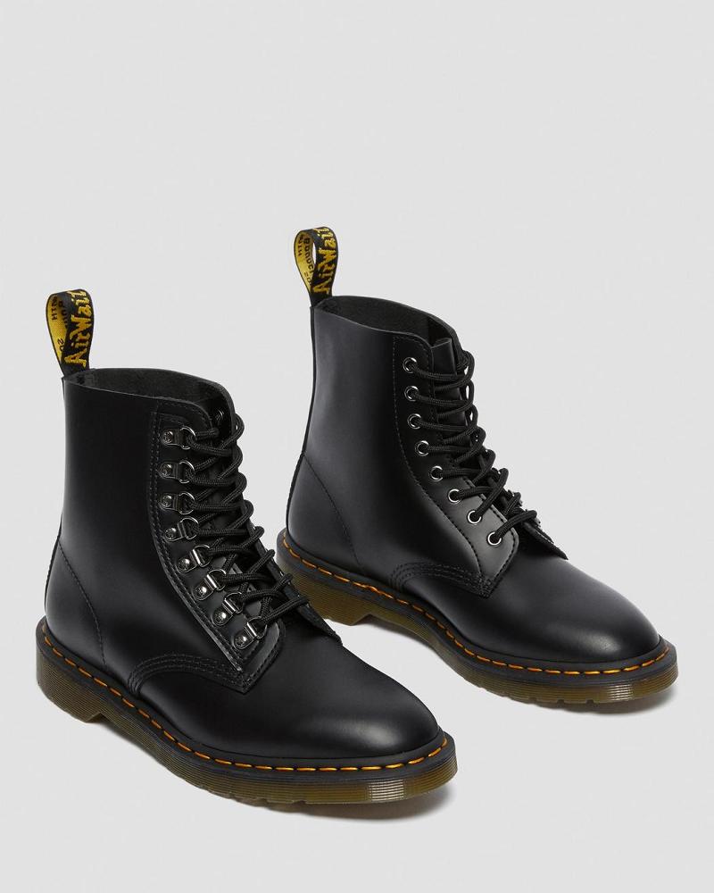 Dr Martens 1460 Pascal Verso Smooth Leren Veterlaarzen Heren Zwart | NL 281KOR